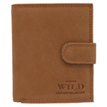 Wild męski portfel skóra naturalna rozbudowany pionowy zamykany na zatrzask