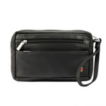 Męska saszetka ze skóry naturalnej do ręki z kieszeniami marki Albatross