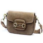 Vera Pelle damska listonoszka zamszowa przez ramię skórzana stylowa torebka