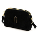 Dwukomorowa damska listonoszka skórzana zamszowa torebka na ramię Luka