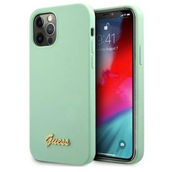 Guess GUHCP12MLSLMGGN iPhone 12/12 Pro 6,1" zielony/green hardcase Metal Logo Script