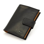 Zamykany skórzany męski pojemny portfel z RFID
