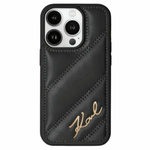 Karl Lagerfeld KLHCP15XPQDSMGK iPhone 15 Pro Max 6.7" czarny/black hardcase Diagonal Quilted Script