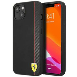 Ferrari FESAXHCP13SBK iPhone 13 mini 5,4" czarny/black hardcase On Track Carbon Stripe