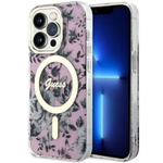 Guess GUHMP14LHCFWSP iPhone 14 Pro 6.1" różowy/pink hardcase Flower MagSafe