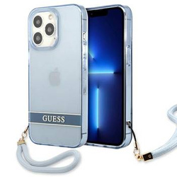 Guess GUHCP13LHTSGSB iPhone 13 Pro / 13 6,1" niebieski/blue hardcase Translucent Stap