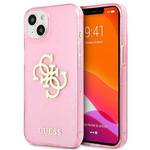 Guess GUHCP13SPCUGL4GPI iPhone 13 mini 5,4" różowy/pink hard case Glitter 4G Big Logo