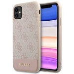 Guess GUHCN61G4GLPI iPhone 11 6,1" / Xr różowy/pink hard case 4G Stripe Collection