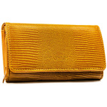 Brązowy portfel damski ze skóry ekologicznej z kieszonką zewnętrzną - 4U Cavaldi