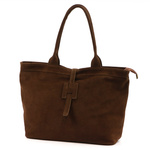 Vera Pelle zamszowa damska shopperbag skóra naturalna torebka na ramię duża