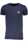 NIEBIESKI T-SHIRT MĘSKI Z KRÓTKIM RĘKAWEM KLASY CAVALLI