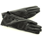 Rękawiczki damskie, skóra cielęca, ocieplane welurem.