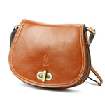 Florence Skórzana damska listonoszka torebka na ramię dwukomorowa z klapą