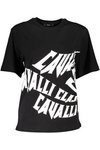 CAVALLI CLASS T-SHIRT Z KRÓTKIM RĘKAWEM DAMSKI CZARNY