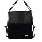 Torebka plecak z zamszem - Czarna