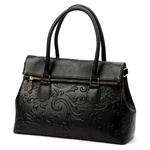 Vera Pelle damski kuferek skóra naturalna torebka do ręki z kieszeniami