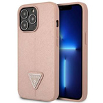 Guess GUHCP14XPSATLP iPhone 14 Pro Max 6,7" różowy/pink hardcase SaffianoTriangle Logo