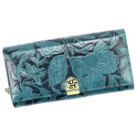 Podłużny damski portfel roślinny wzór od Gregorio