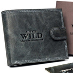 Skórzany męski portfel Wild N0035L-CHM RFID