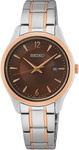 Zegarek SEIKO SUR476P1. Kwarcowy, Kolor brązowy. Kobieta.