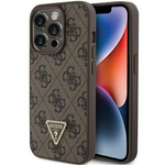 Guess GUHCP15XP4TDPW iPhone 15 Pro Max 6.7" brązowy/brown hardcase Leather 4G Triangle Strass