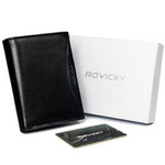 Skórzany męski portfel Rovicky 1537-03-BOR RFID
