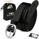 Beltimore skórzany damski pasek antyalergiczny do spodni 3 cm czarny bezniklowy U42 : Kolory - czarny, Rozmiar pasków - r.85-100 cm