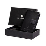 Mały, skórzany portfel męski z podajnikiem kart - Peterson