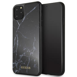 Guess GUHCN65HYMABK iPhone 11 Pro Max czarny/black Marble Glass