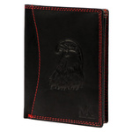 Money Kepper pionowy męski portfel skóra naturalna duży wzór orzeł