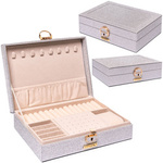 Srebrna szkatułka na biżuterię zamykana kluczykiem i zatrzaskiem - Peterson