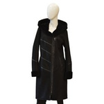 Bukowski Kożuch damski "Wiktoria" z ozdobnymi paskami ze skóry jagnięcej