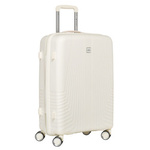 Duża walizka podróżna w beżowym kolorze z wodoodporną skorupą - Peterson