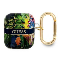 Guess GUA2HHFLB AirPods cover niebieski/blue Flower Strap Collection