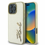 Karl Lagerfeld KLHCP16XPFMFBKMD iPhone 16 Pro Max złoty/gold HC Wrinkled PU Metal Signature