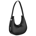 Listonoszka-bagietka damska ze skóry ekologicznej w czarnym kolorze zamykana suwakiem - Peterson