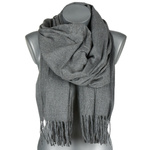 Szary Bawełniany duży szalik damski chusta z frędzlami szal ST-6
