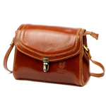 Florence Torebka Skórzana Damska Listonoszka Mała Organizer 2 Komory