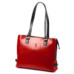 Skórzana elegancka shopperbag pojemna na ramię z kieszeniami Florence