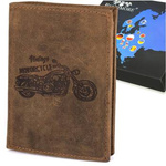 Portfel skórzany męski brązowy nubuk skóra Ciężarówka RFiD Beltimore R90