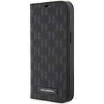 Karl Lagerfeld KLBKP14LSAKLHPK iPhone 14 Pro 6.1" bookcase czarny/black Saffiano Monogram