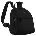 Czarny plecak damski wykonany z poliestru, jednokomorowy i zamykany suwakiem - Peterson