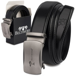 Pasek męski skórzany klamra automatyczna czarny Beltimore A50 : Kolory - czarny, Rozmiar pasków - r.95-110 cm