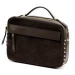 Luka Listonoszka damska skórzana torebka z paskiem i złotymi dżetami