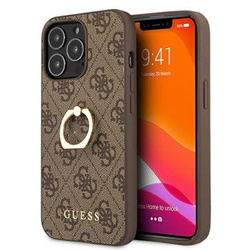 Guess GUHCP13L4GMRBR iPhone 13 Pro / 13 6,1" brązowy/brown hardcase 4G with ring stand