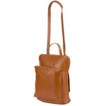 Skórzany plecak damski torba 2w1 elegancki A4 włoski pojemny camel Vera Pelle S40