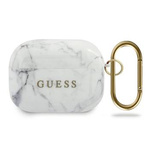 Guess GUACAPTPUMAWH AirPods Pro cover biały/white Marble Collection