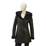 Damski zimowy ciepły kożuch skórzany na zamek z kieszeniami Bukowski