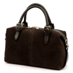 Vera Pelle damska torebka do ręki skóra naturalna kuferek z paskiem