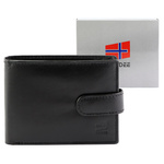 Nordee rozbudowany męski portfel skóra naturalna zamykany na zatrzask